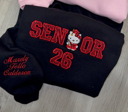 Senior Kitty Embroidered