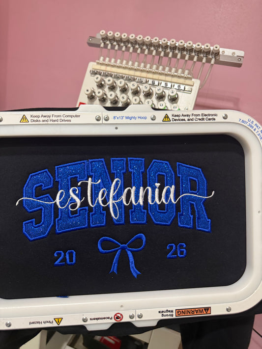 Senior Glitter Embroidered